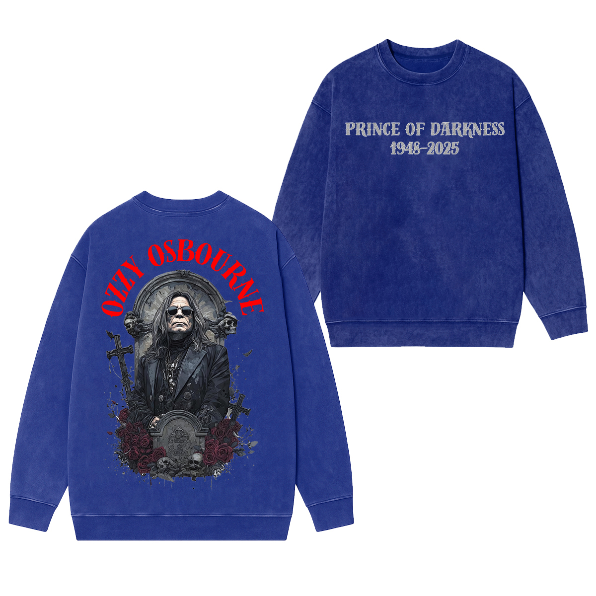 Ozzy Osbourne Memorial Unisex Washed Crewneck Sweatshirt