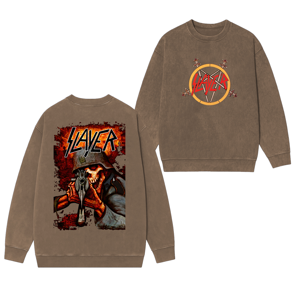 Slayer Fan Washed Unisex Crewneck Sweatshirt