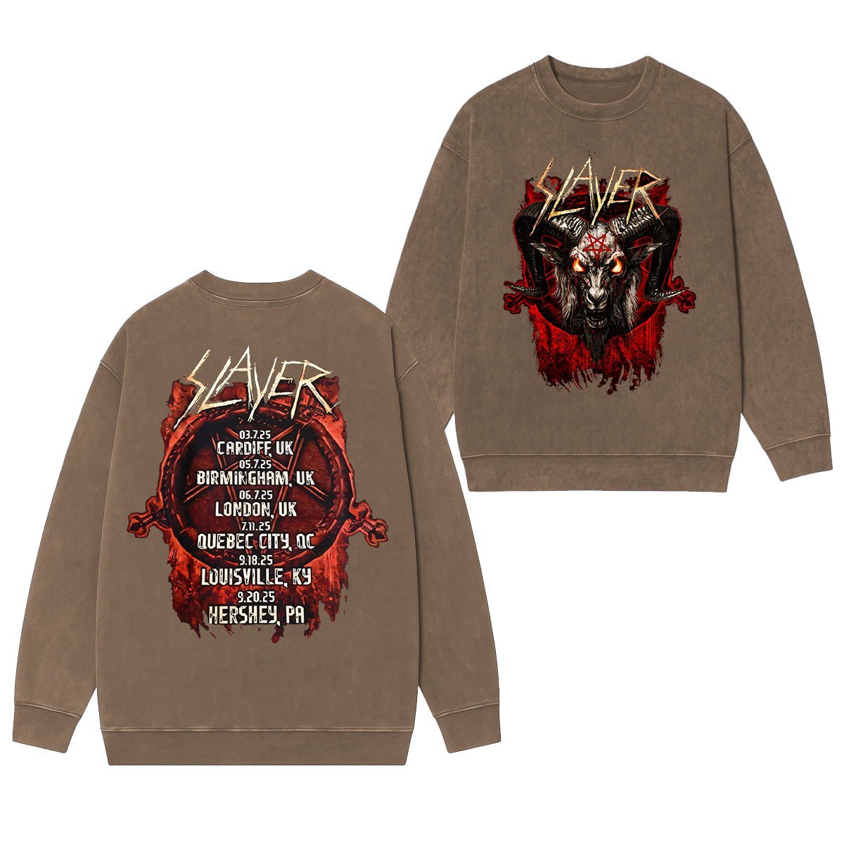 Slayer Washed Unisex Crewneck Sweatshirt