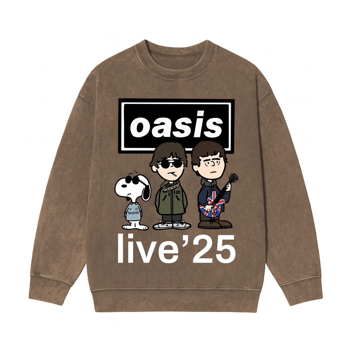 OASIS X SNOOPY Live 25 Washed Unisex Crewneck Sweatshirt