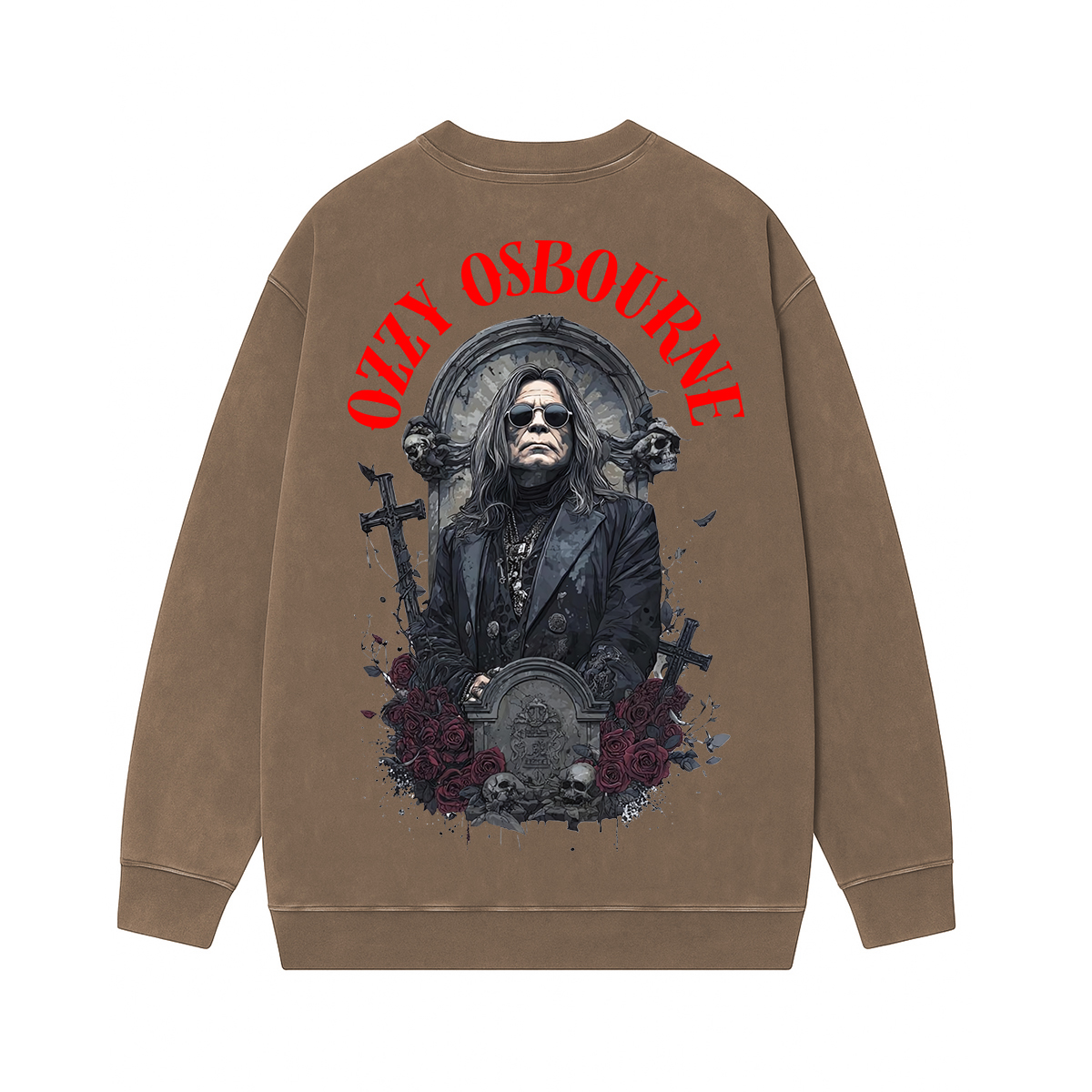 Ozzy Osbourne Memorial Unisex Washed Crewneck Sweatshirt