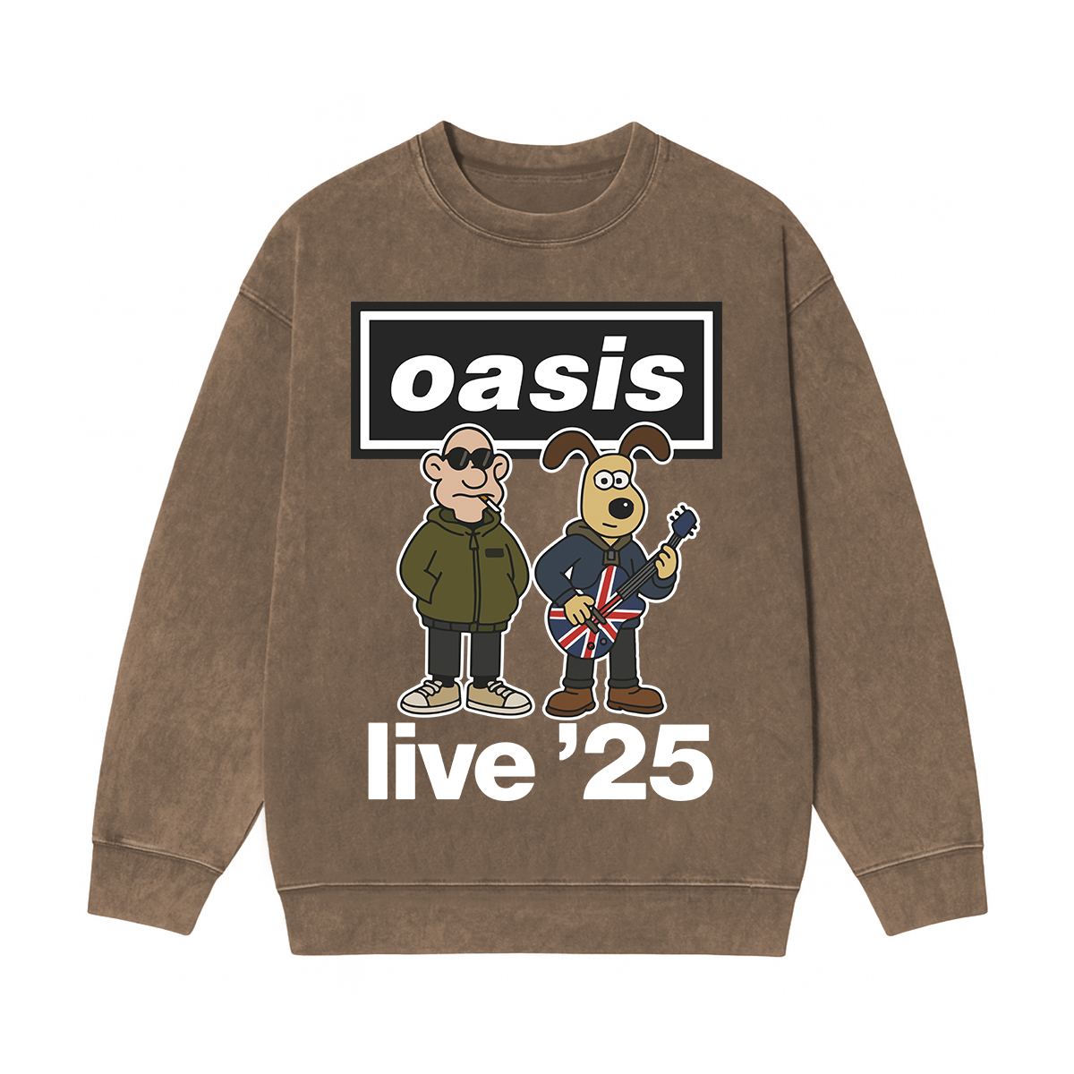 Oasis band  Washed Unisex Crewneck Sweatshirt