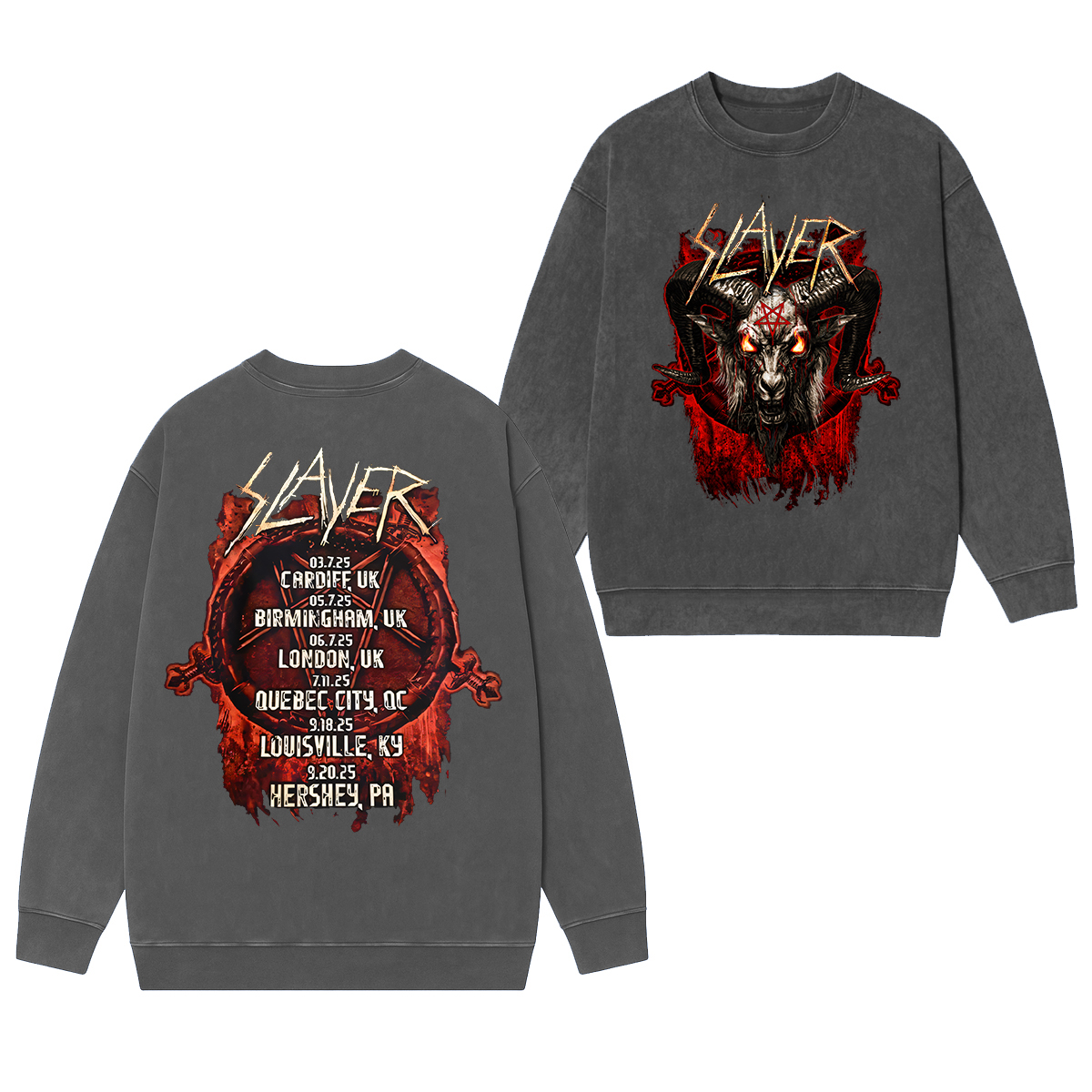 Slayer Washed Unisex Crewneck Sweatshirt