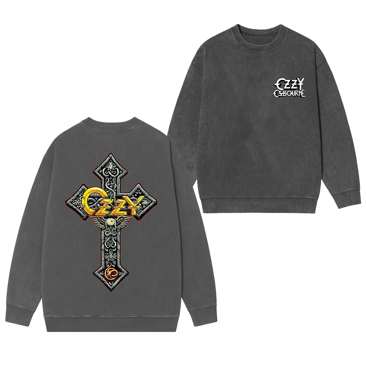 Vintage Ozzy Osbourne Rock and Roll Washed Unisex Crewneck Sweatshirt