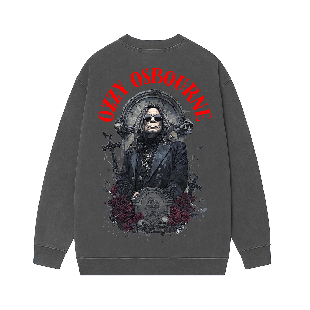 Ozzy Osbourne Memorial Unisex Washed Crewneck Sweatshirt