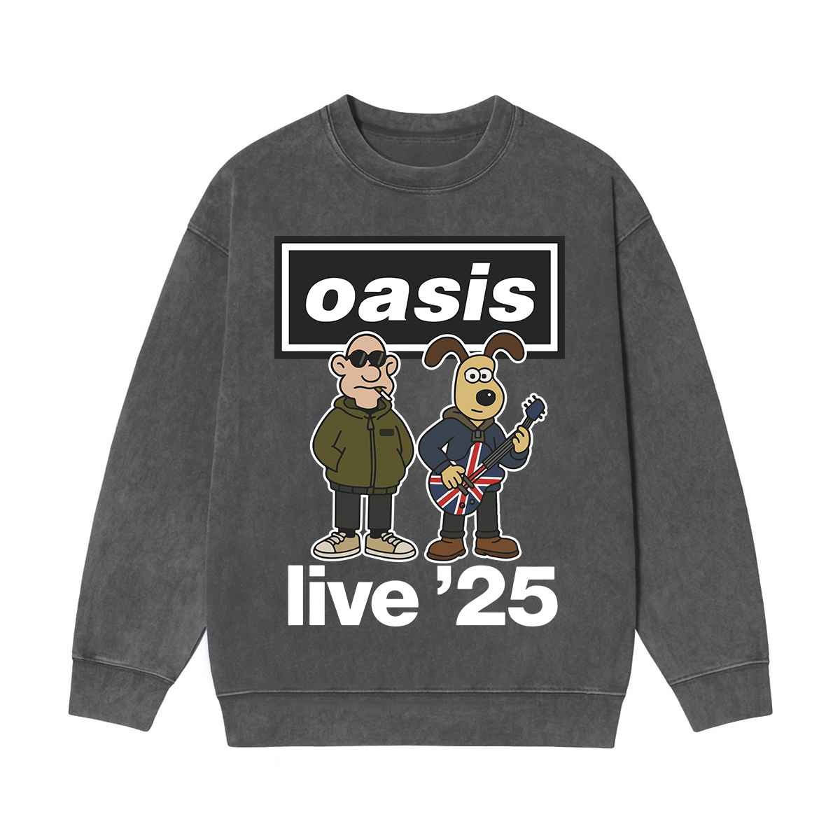 Oasis band  Washed Unisex Crewneck Sweatshirt