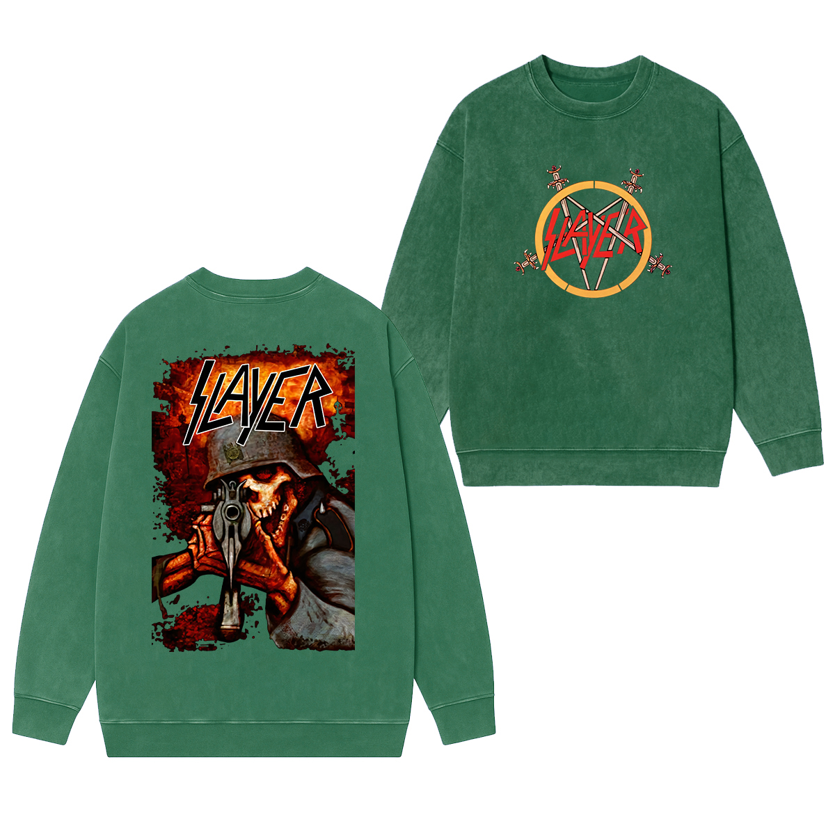Slayer Fan Washed Unisex Crewneck Sweatshirt