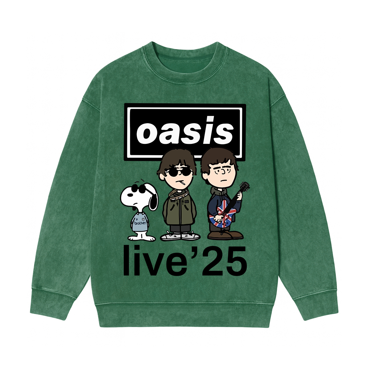 OASIS X SNOOPY Live 25 Washed Unisex Crewneck Sweatshirt