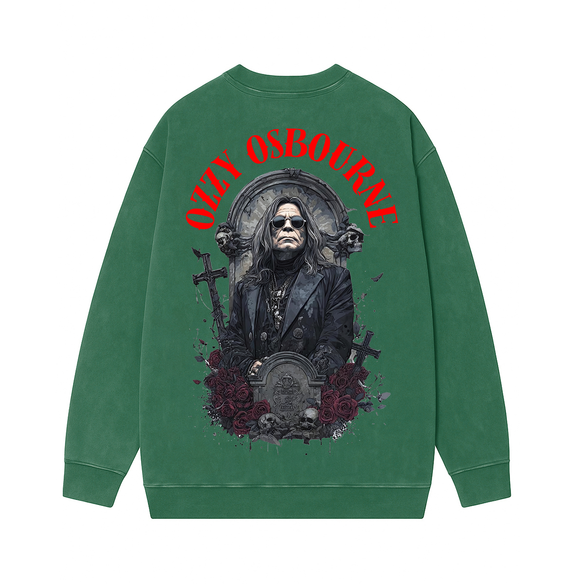 Ozzy Osbourne Memorial Unisex Washed Crewneck Sweatshirt