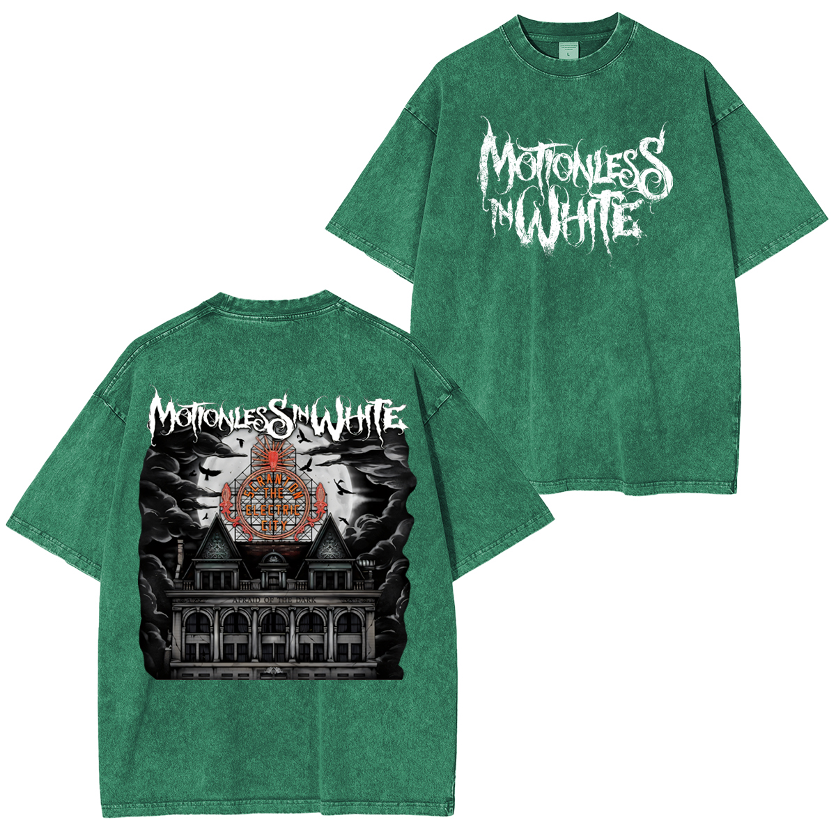 Motionless In White - Afraid Of The Dark - Rock Band  Washed Unisex T-Shirt