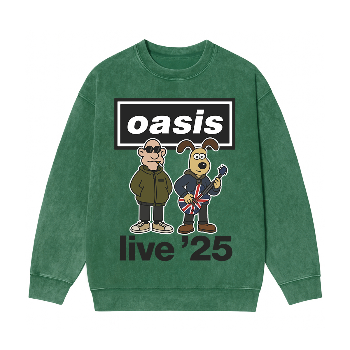 Oasis band  Washed Unisex Crewneck Sweatshirt
