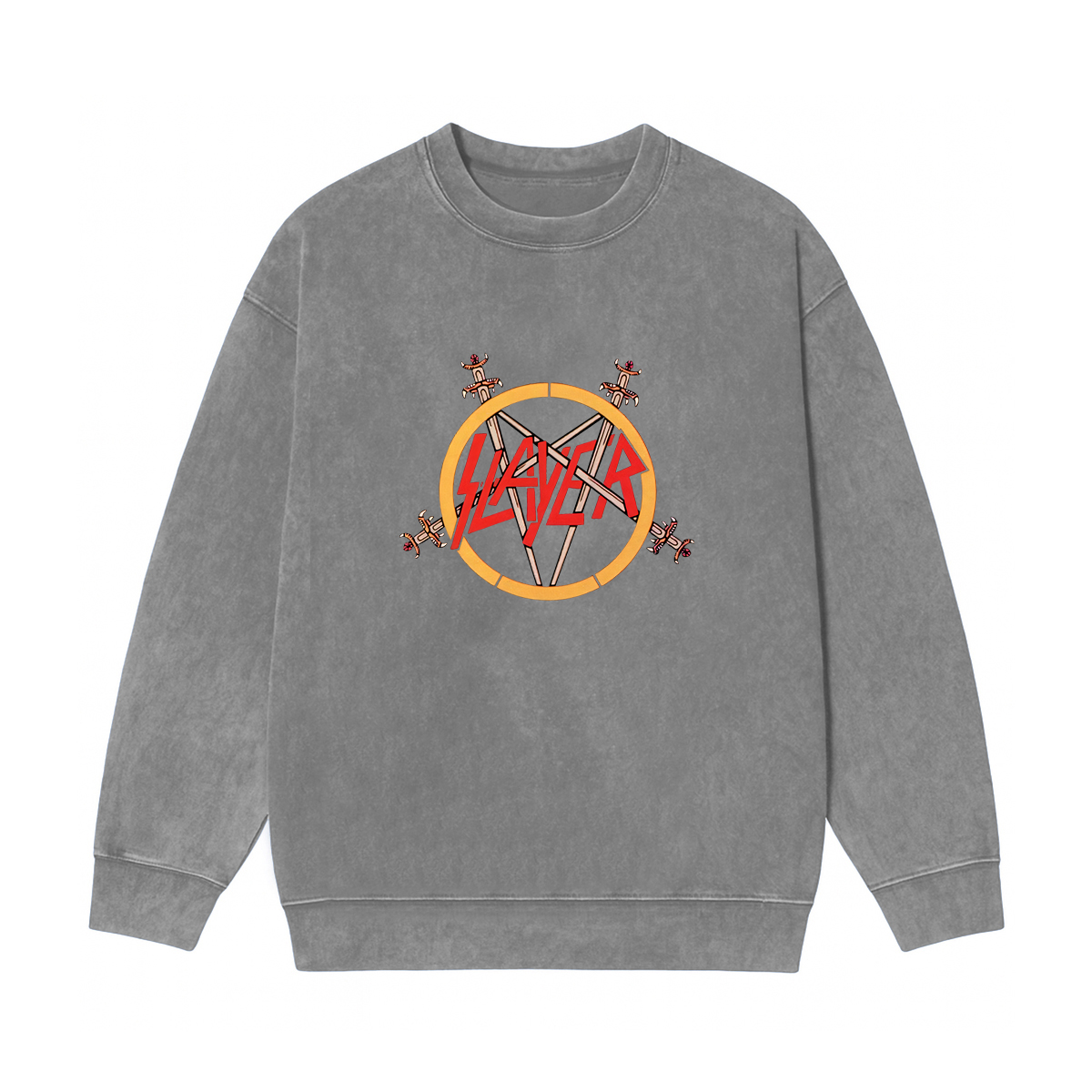 Slayer Fan Washed Unisex Crewneck Sweatshirt