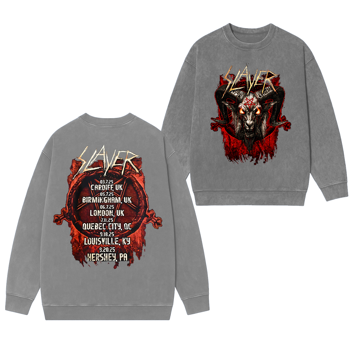 Slayer Washed Unisex Crewneck Sweatshirt