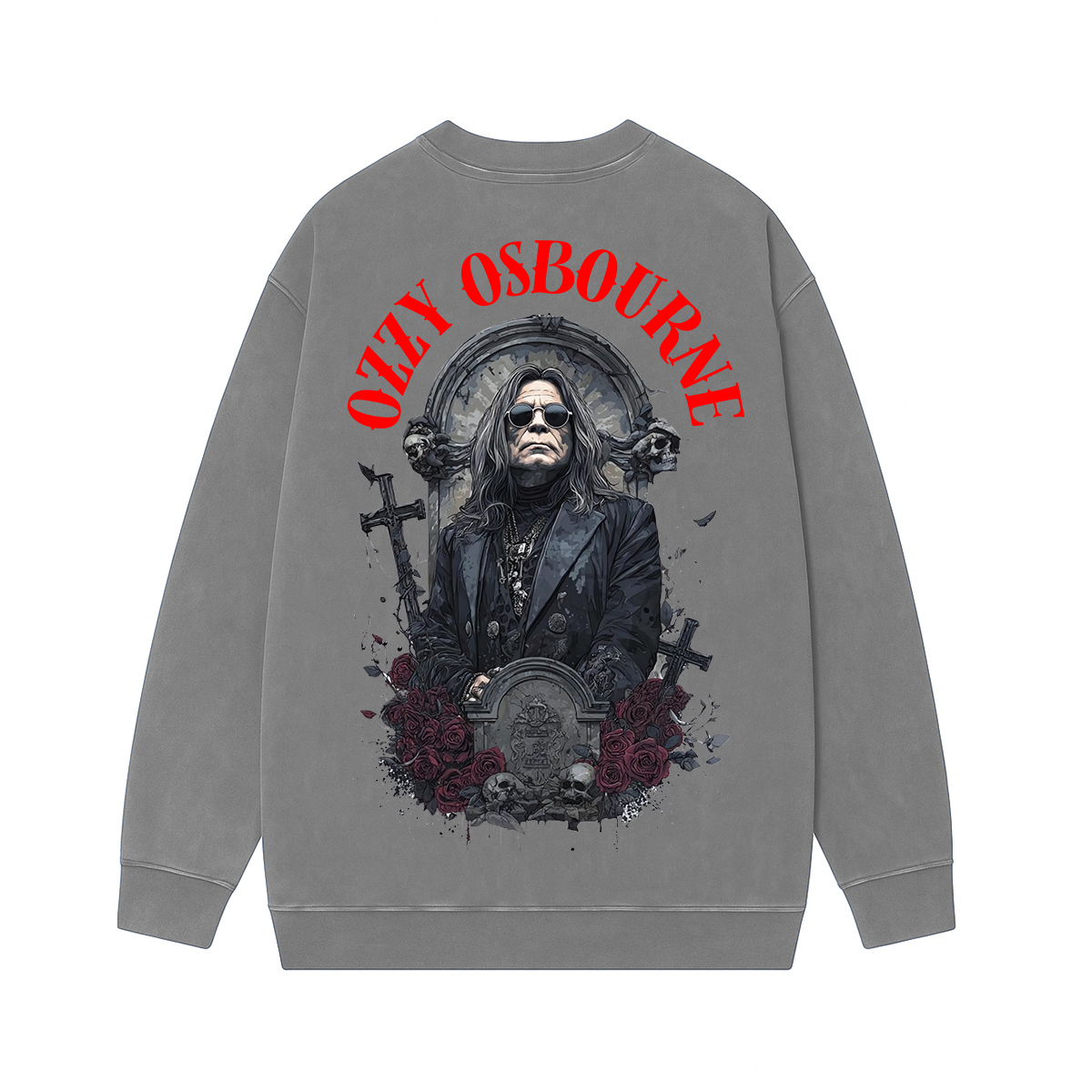 Ozzy Osbourne Memorial Unisex Washed Crewneck Sweatshirt