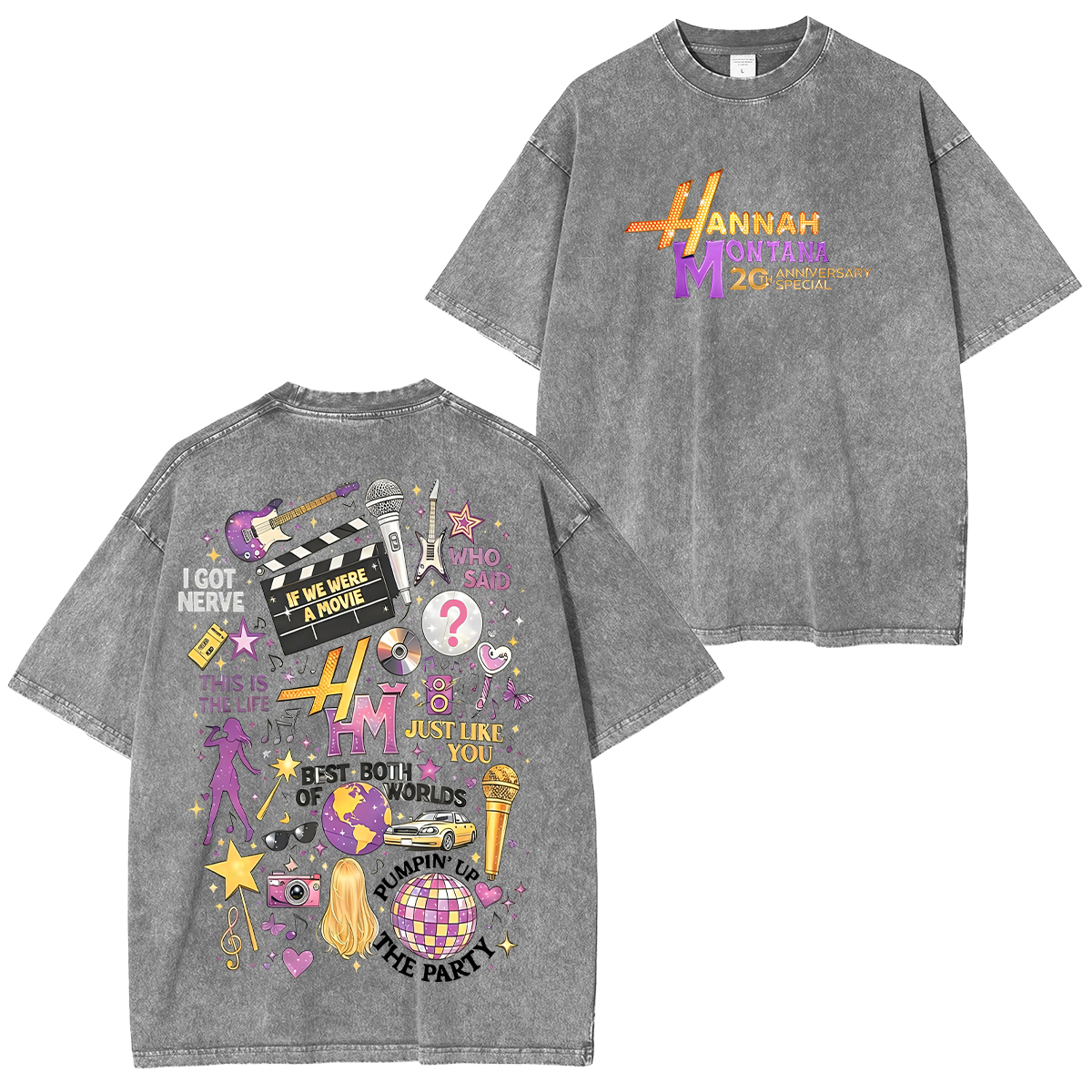 Hannah Montana 20 Years Washed Unisex T-Shirt