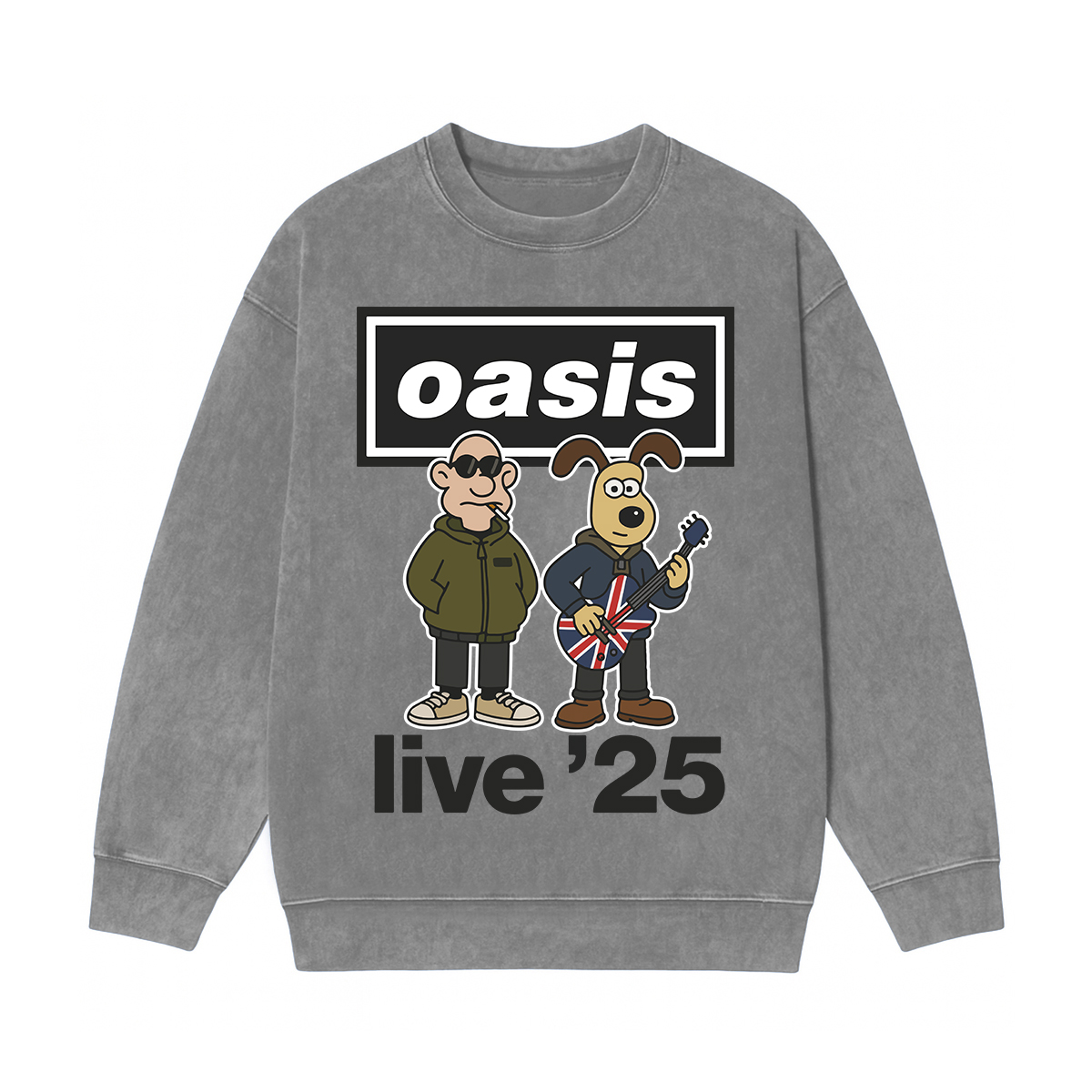Oasis band  Washed Unisex Crewneck Sweatshirt