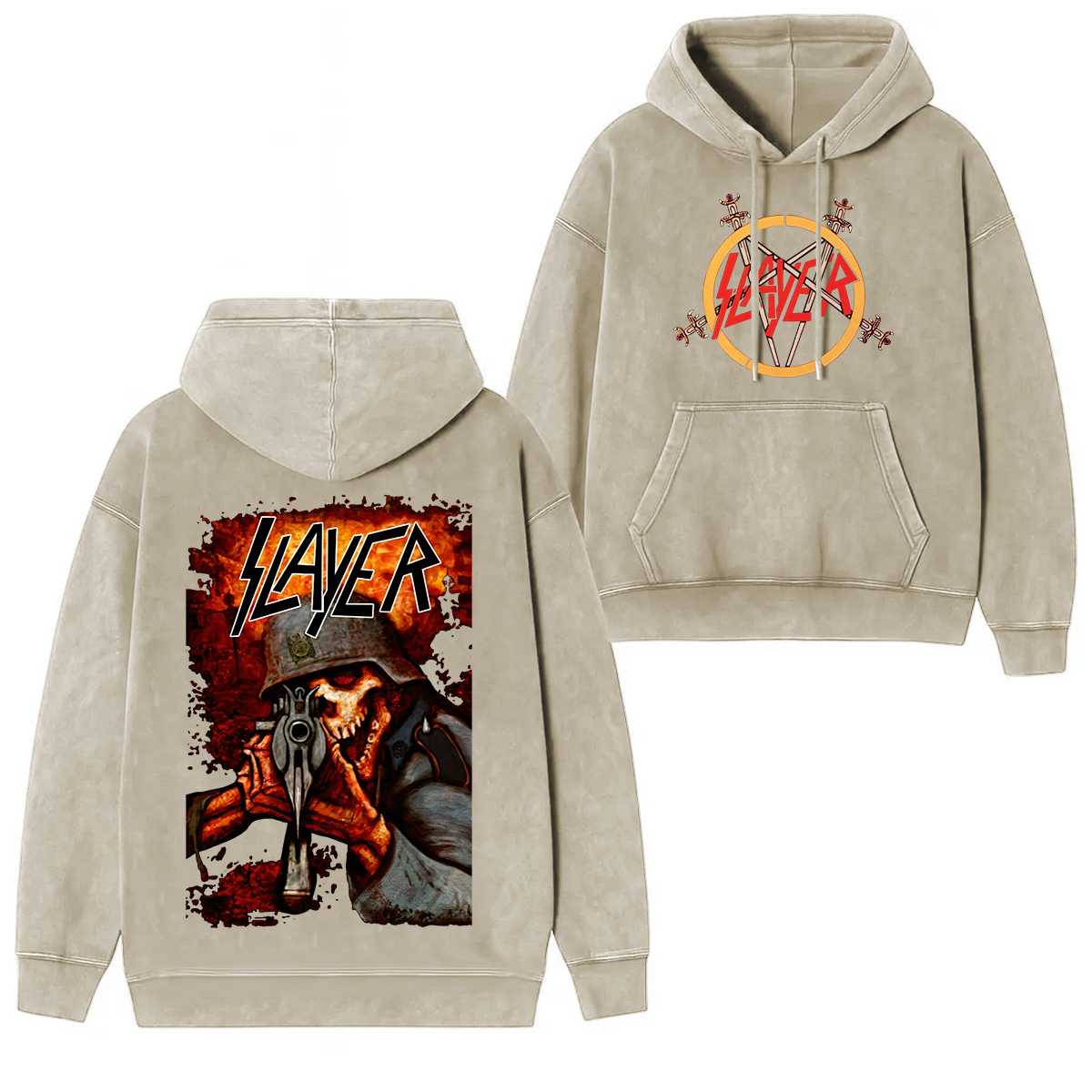Slayer Fan Washed Unisex Hoodie
