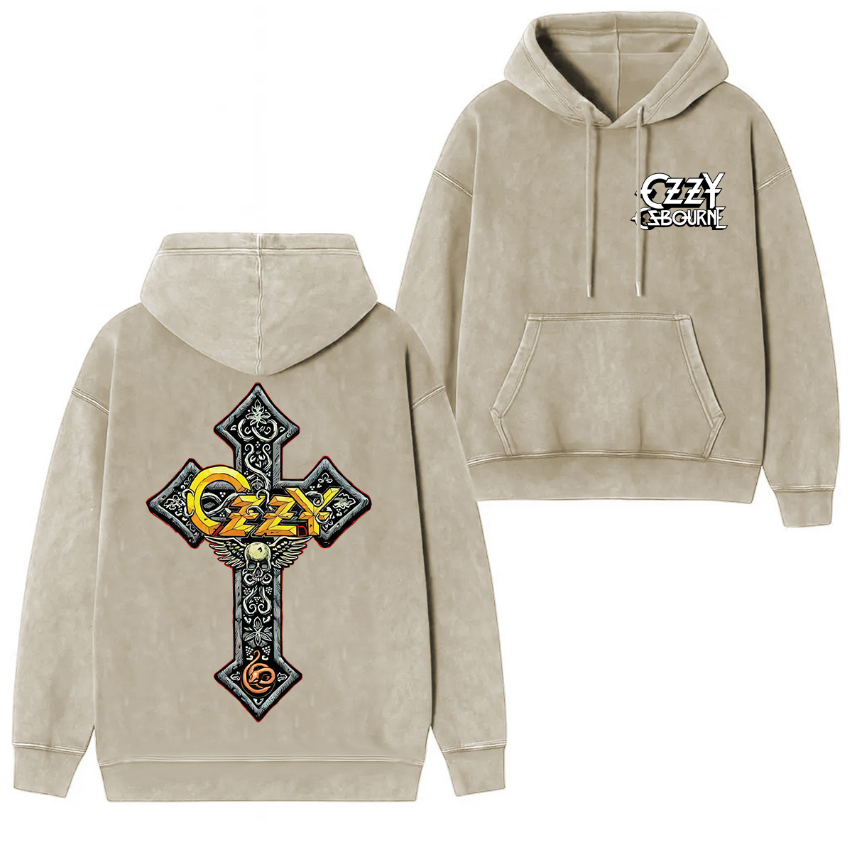 Vintage Ozzy Osbourne Rock and Roll Washed Unisex Hoodie