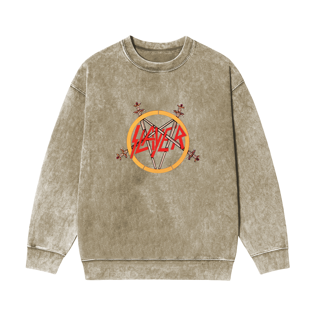 Slayer Fan Washed Unisex Crewneck Sweatshirt