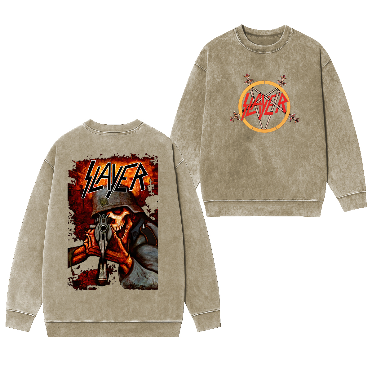 Slayer Fan Washed Unisex Crewneck Sweatshirt