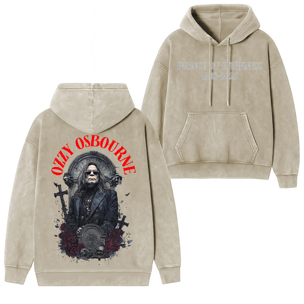 Ozzy Osbourne Memorial Unisex Washed Hoodie
