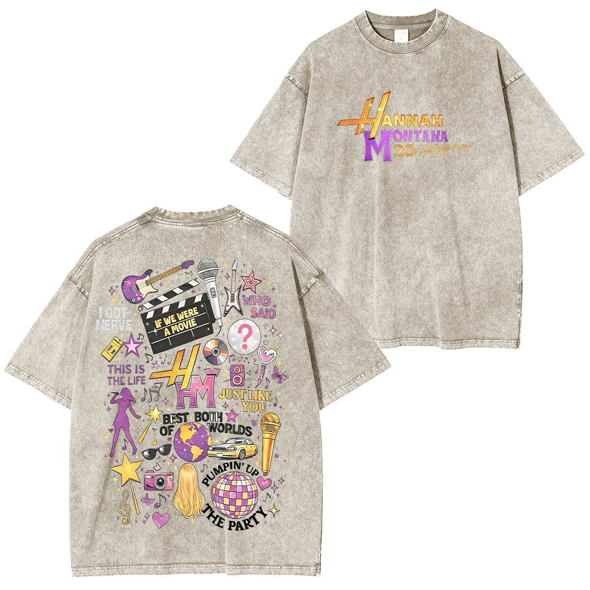Hannah Montana 20 Years Washed Unisex T-Shirt