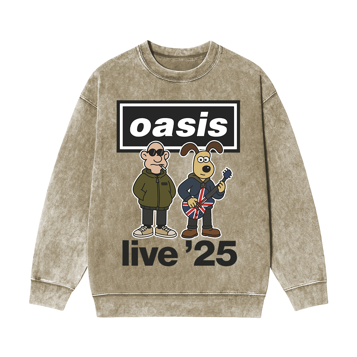 Oasis band  Washed Unisex Crewneck Sweatshirt