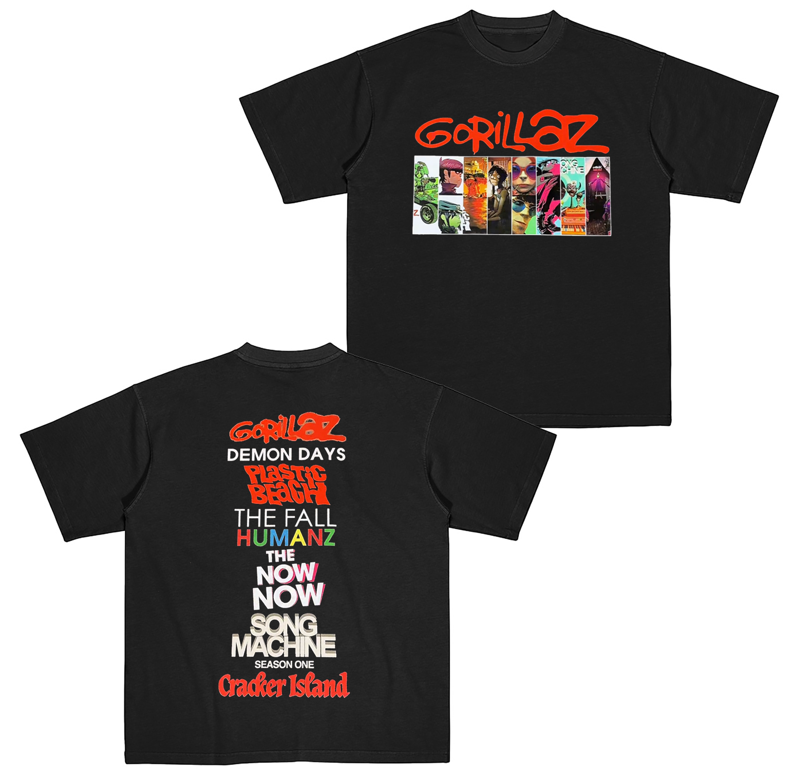Gorillaz 2 Sides Albums Music Cotton Unisex T-shirt
