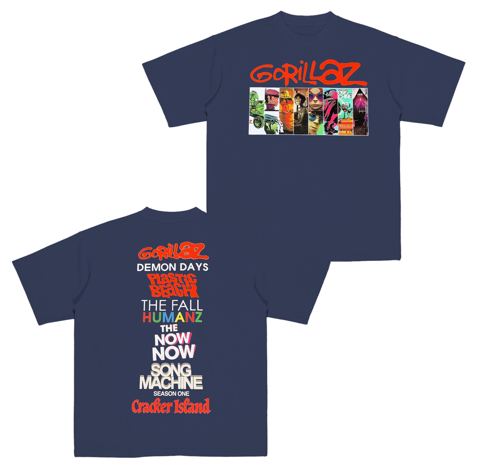 Gorillaz 2 Sides Albums Music Cotton Unisex T-shirt