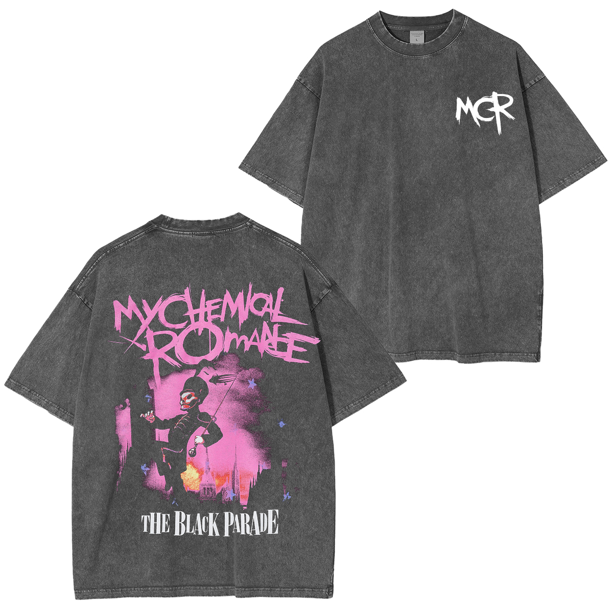 My Chemical Romance , MCR Parade March Rock Band Washed Unisex T-Shirt