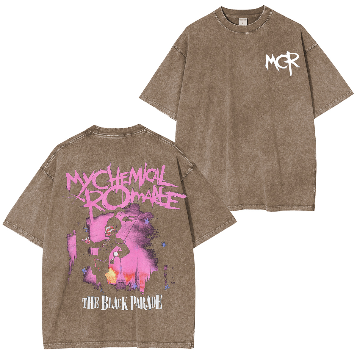 My Chemical Romance , MCR Parade March Rock Band Washed Unisex T-Shirt