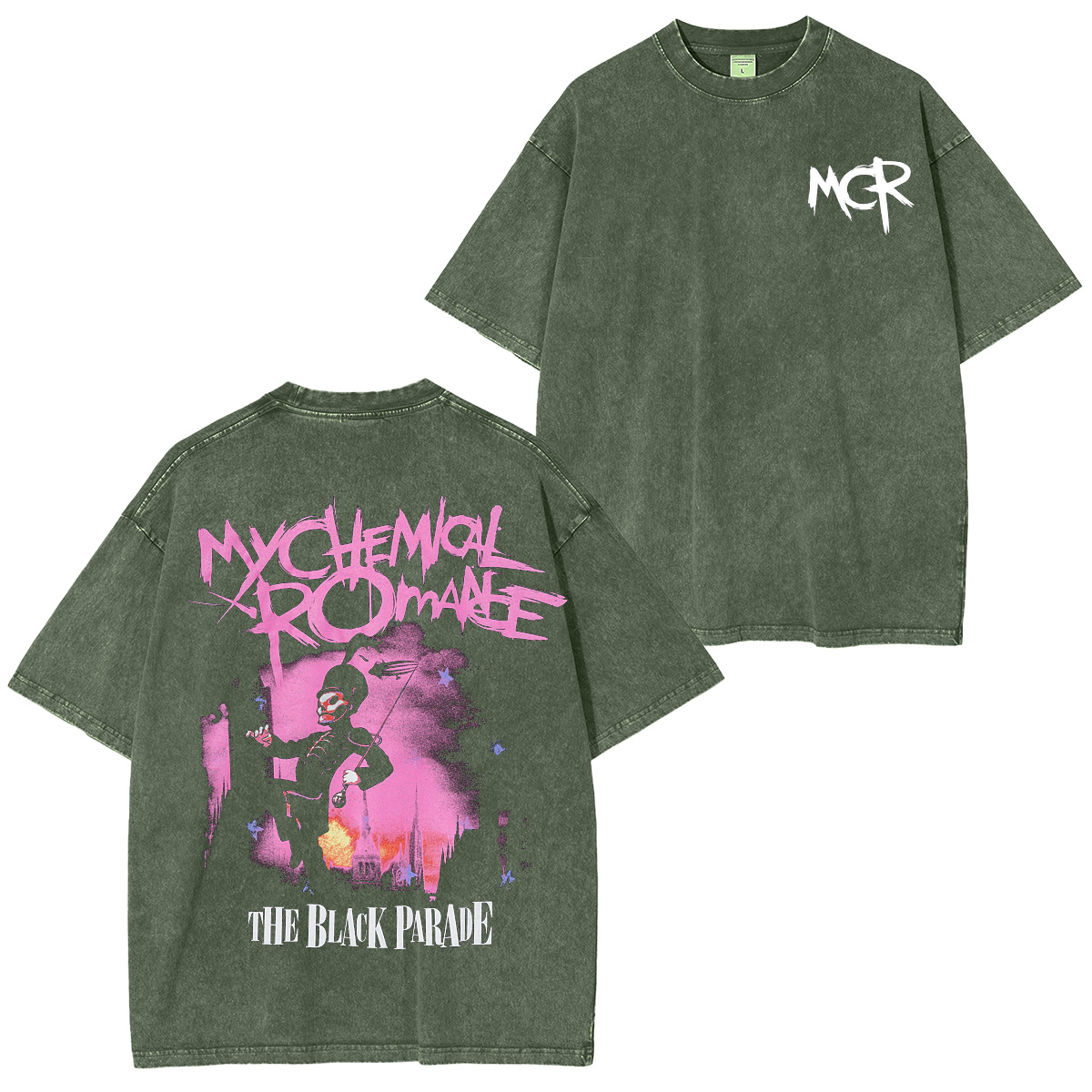 My Chemical Romance , MCR Parade March Rock Band Washed Unisex T-Shirt