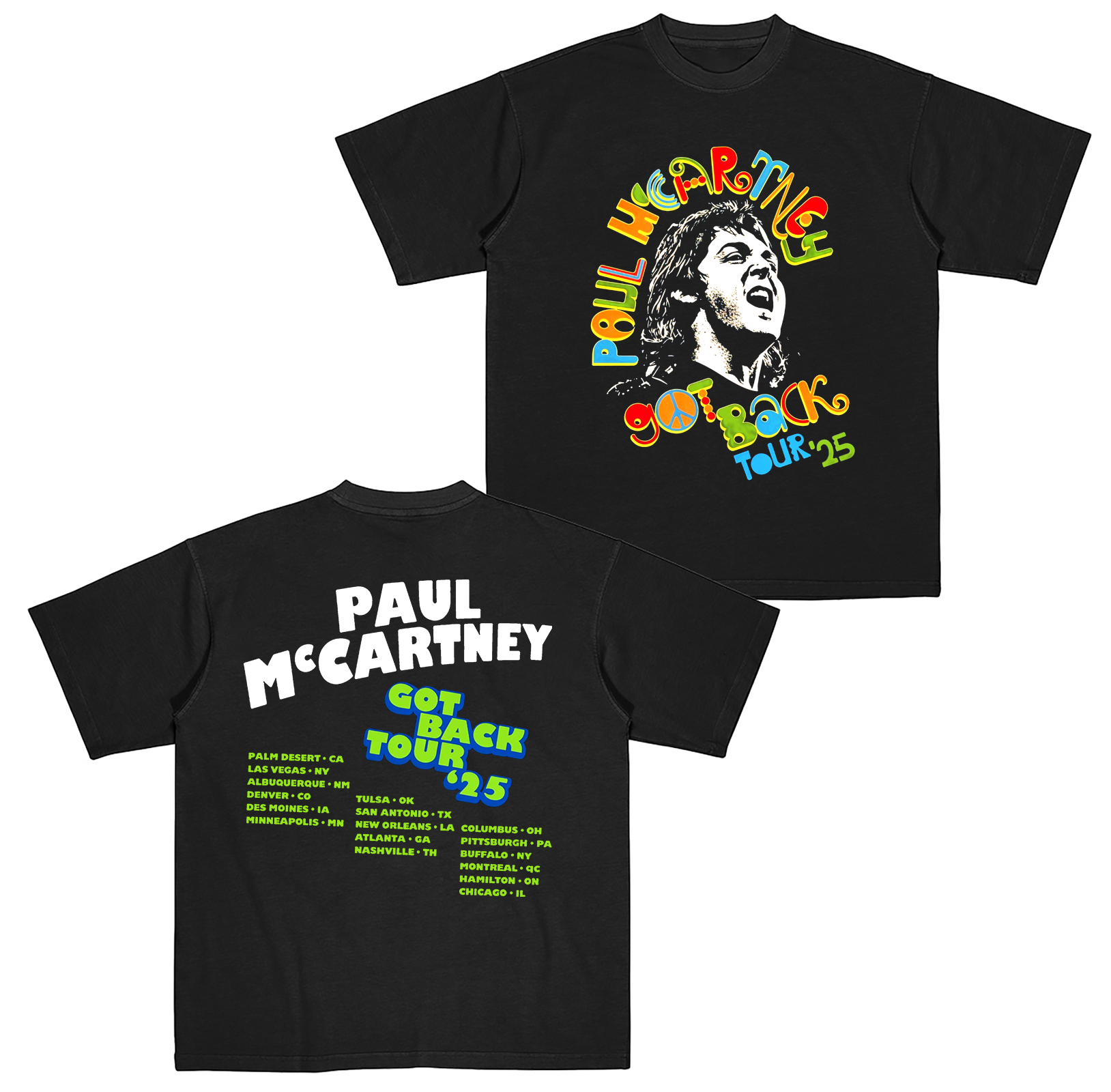 Paul McCartney The Tour Continuous 2025,Beatles Fan Gift Cotton Unisex T-shirt