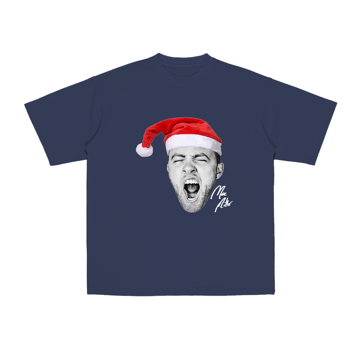 NEW Santa Christmas Mac Miller Big Face Signature  Cotton Unisex T-shirt