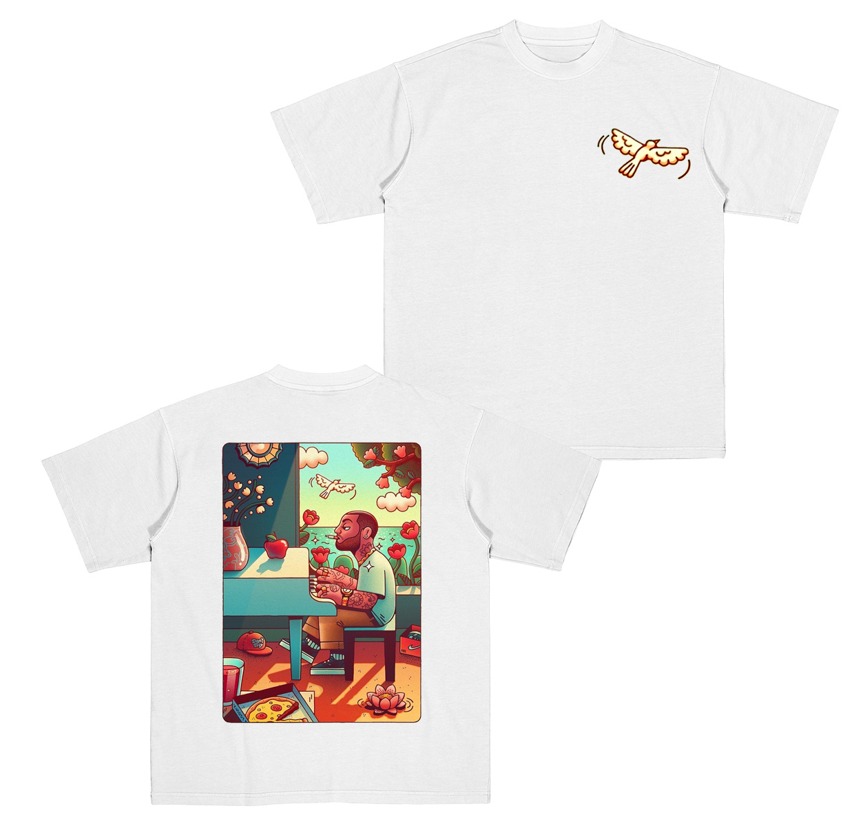 Mac Miller with piano Cotton Unisex T-shirt