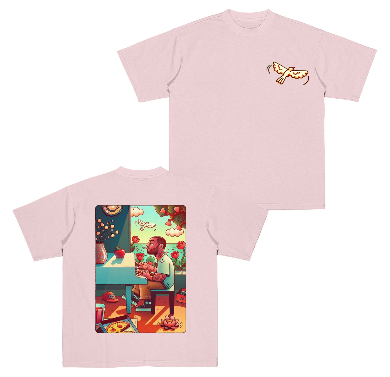 Mac Miller with piano Cotton Unisex T-shirt