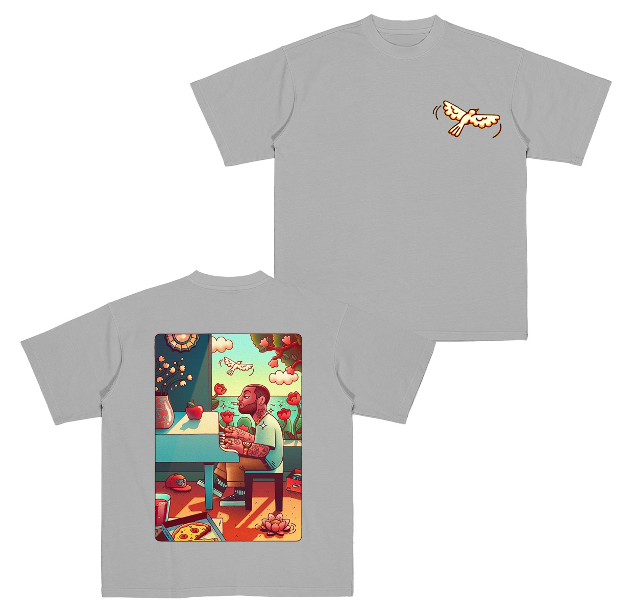 Mac Miller with piano Cotton Unisex T-shirt