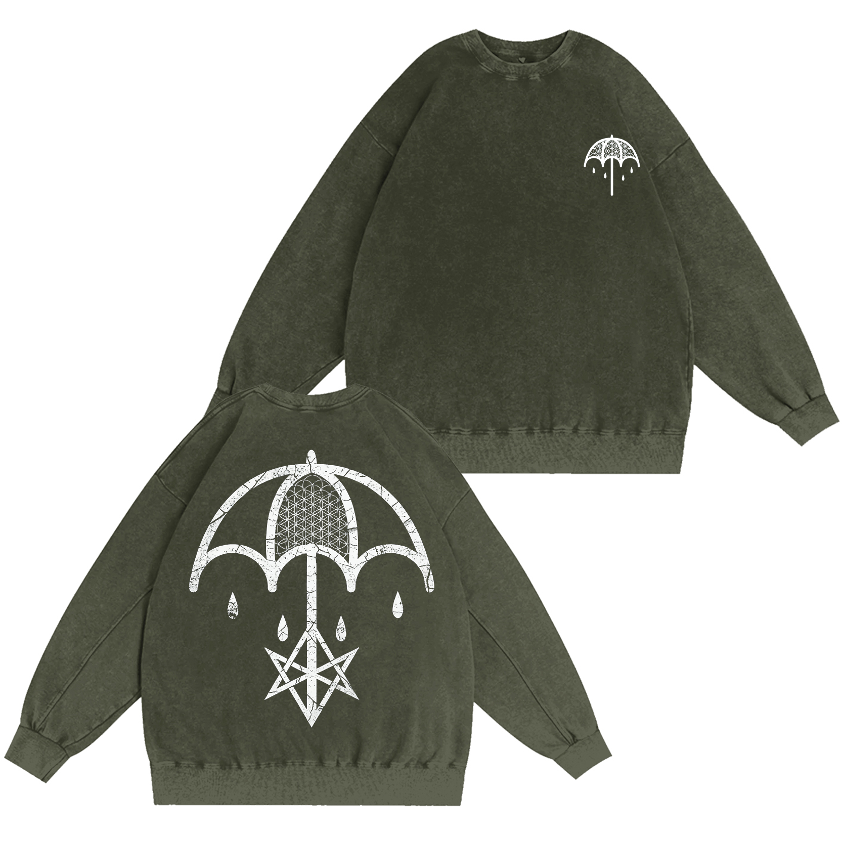 Bring Me The Horizon  Unisex Washed Crewneck Sweatshirt