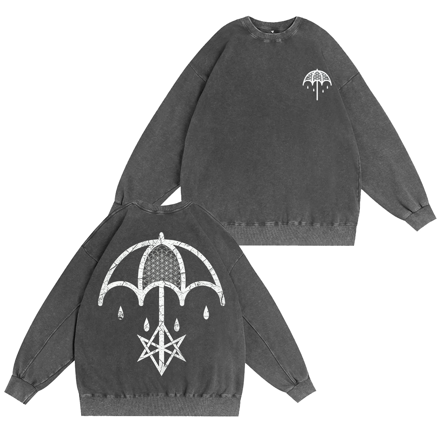 Bring Me The Horizon  Unisex Washed Crewneck Sweatshirt