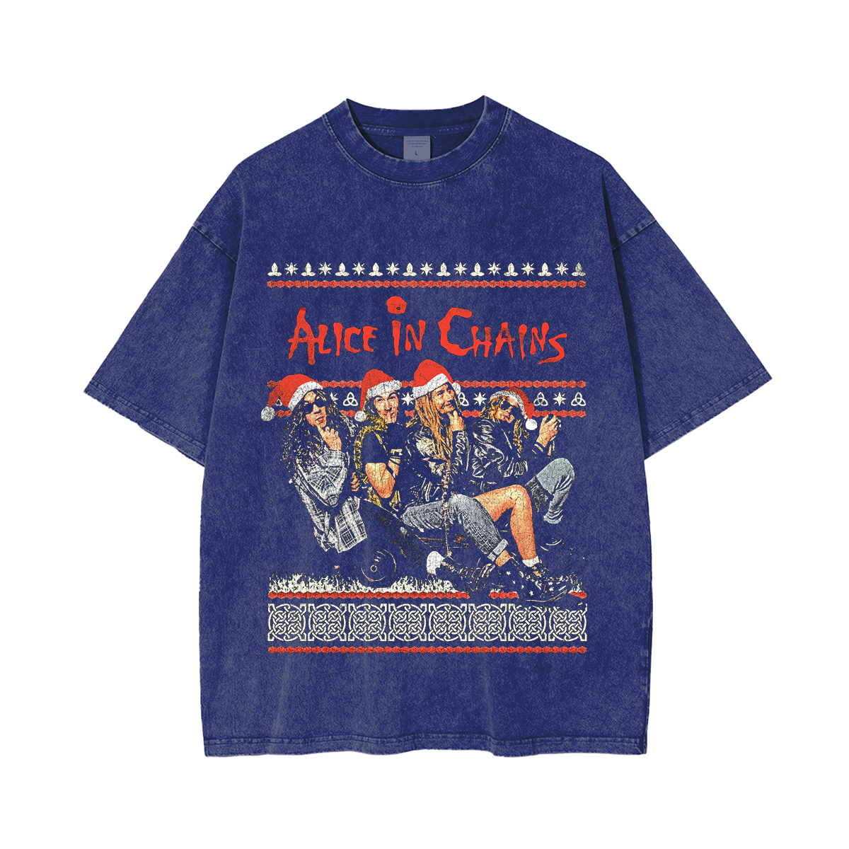 Alice In Chains Fan Christmas Washed Unisex T-Shirt