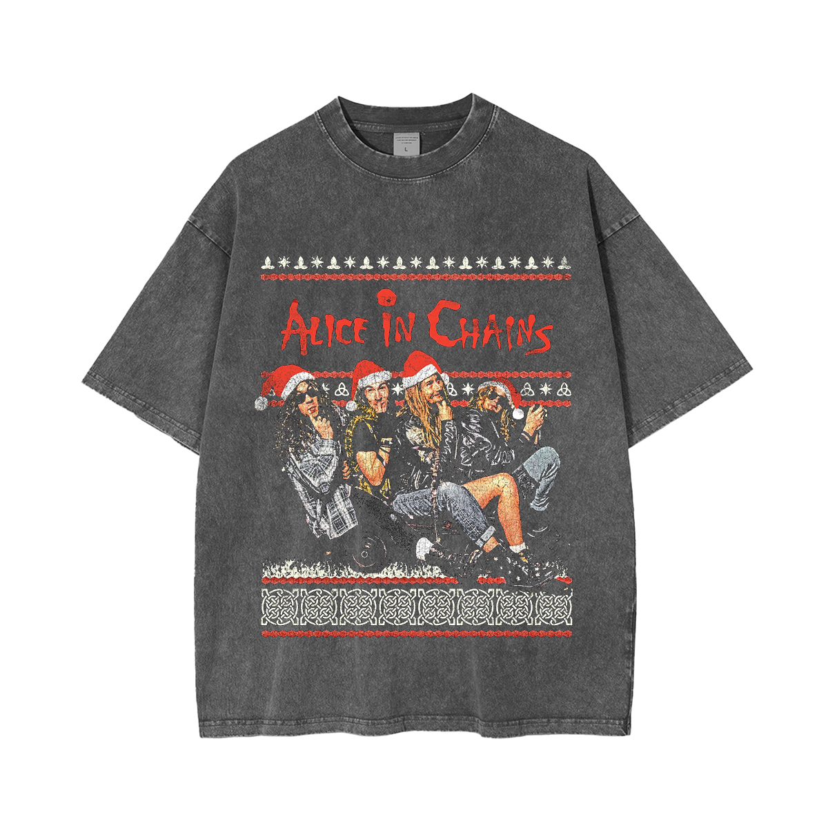 Alice In Chains Fan Christmas Washed Unisex T-Shirt