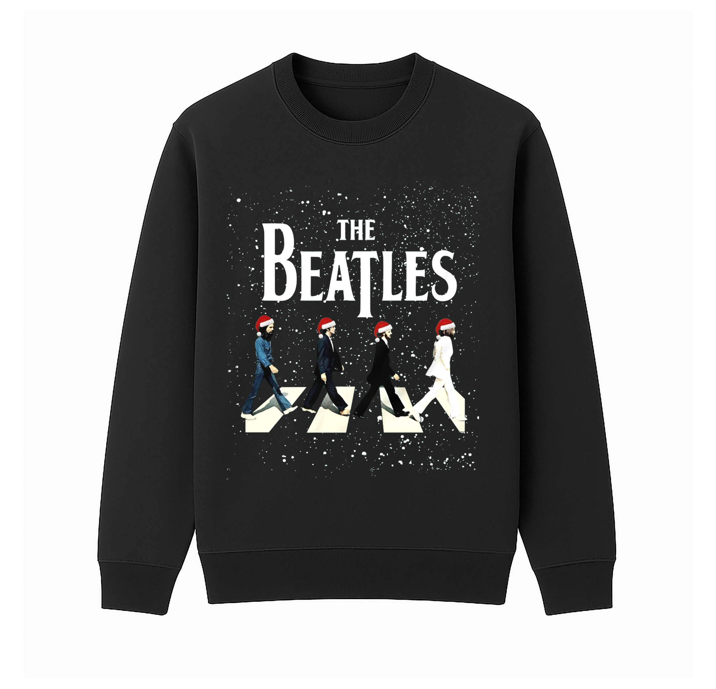 Christmas Beatles Abbey Road Unisex Cotton Creneck Sweatshirt
