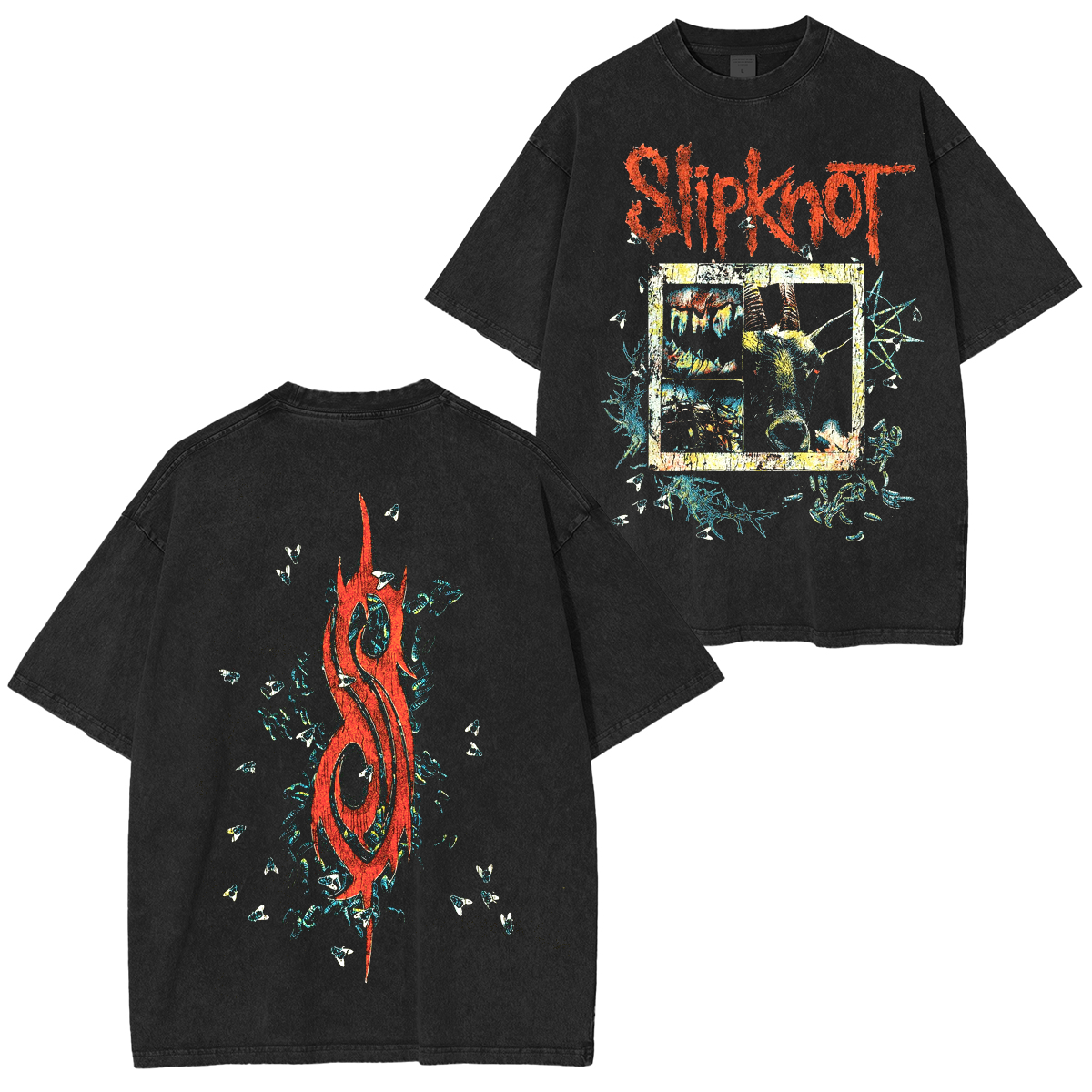 Slipknot Mate Feed Kill Repeat Album Heavy Metal Band Washed Unisex T-Shirt