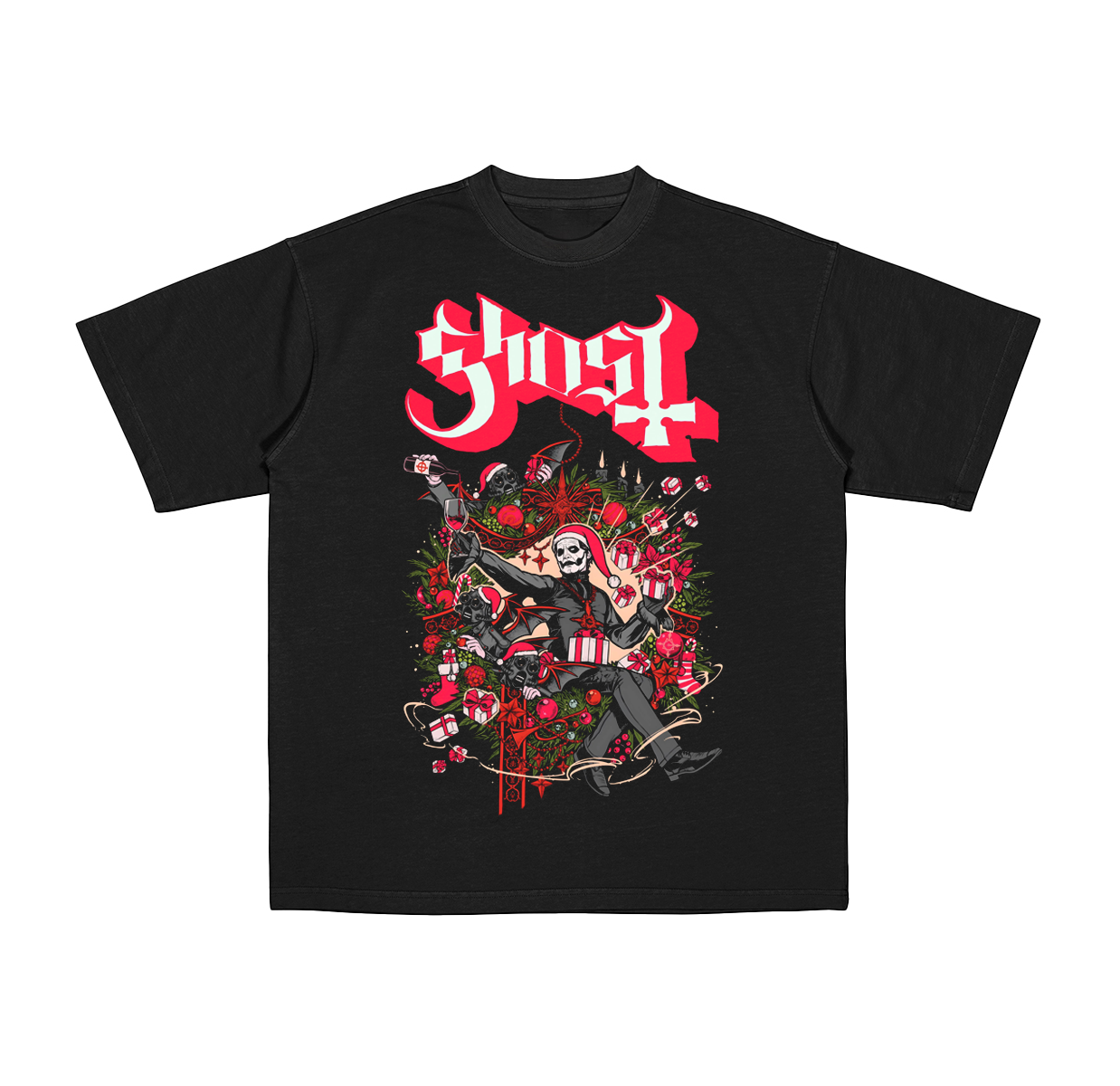 Ghost Christmas Cotton Unisex T-Shirt