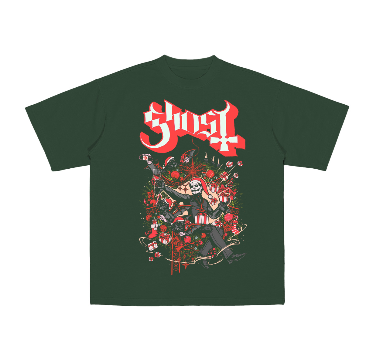 Ghost Christmas Cotton Unisex T-Shirt