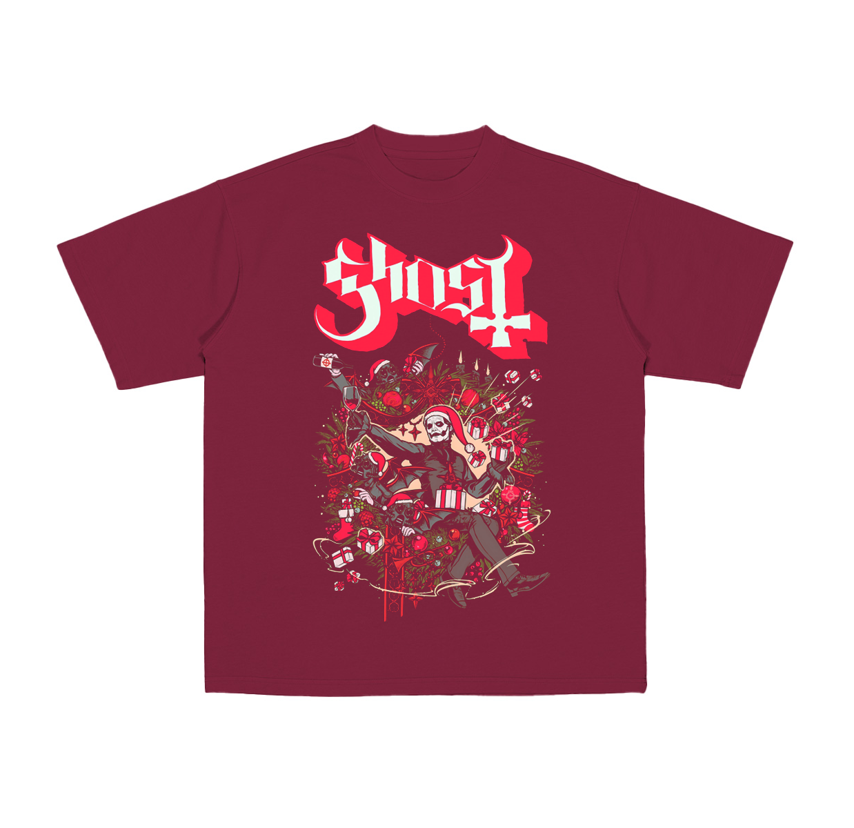 Ghost Christmas Cotton Unisex T-Shirt