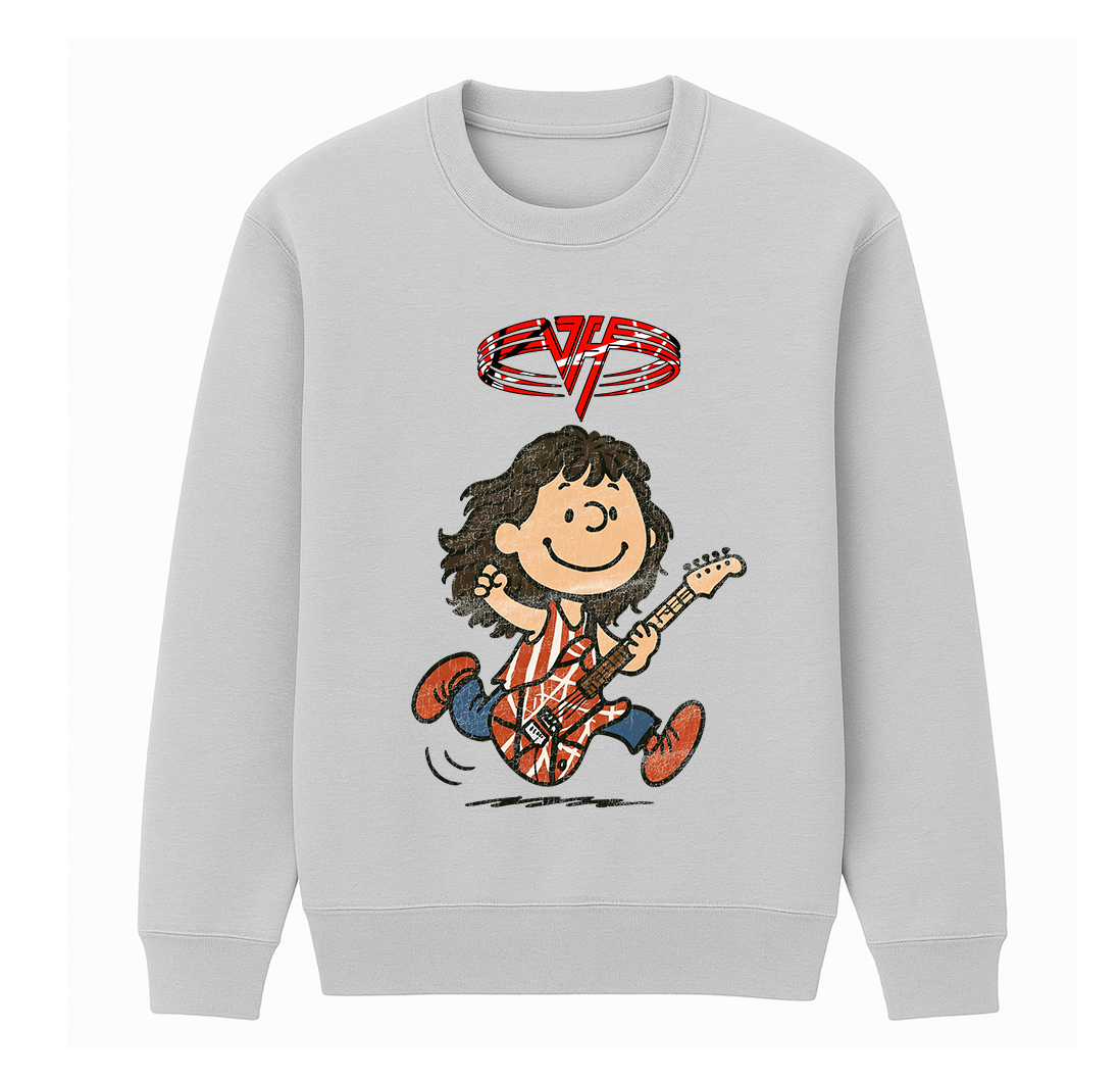 Eddie Van Halen Cartoon Cotton Unisex Crewneck Sweatshirt