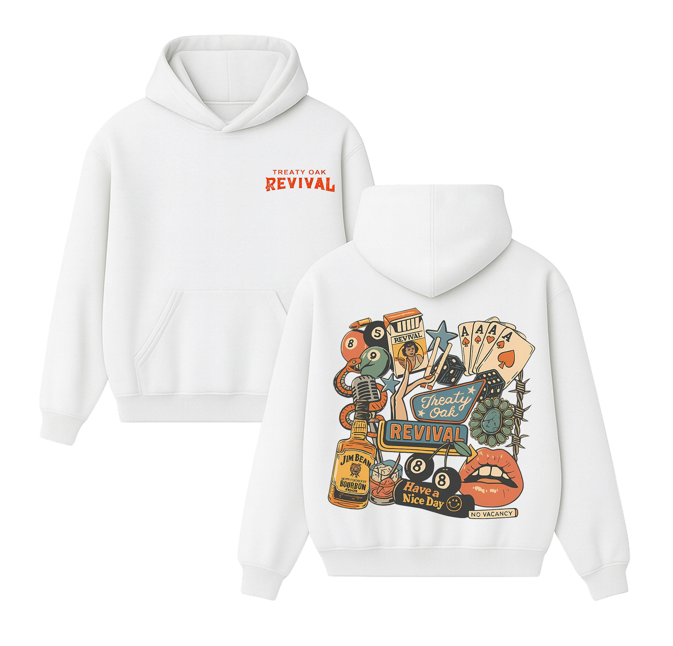 Treaty oak Revival,Retro Bar Cowboy Graphic Cotton Unisex Hoodie