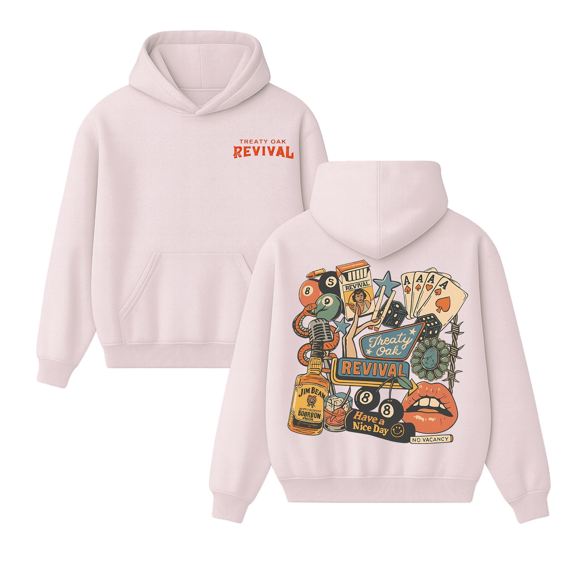 Treaty oak Revival,Retro Bar Cowboy Graphic Cotton Unisex Hoodie