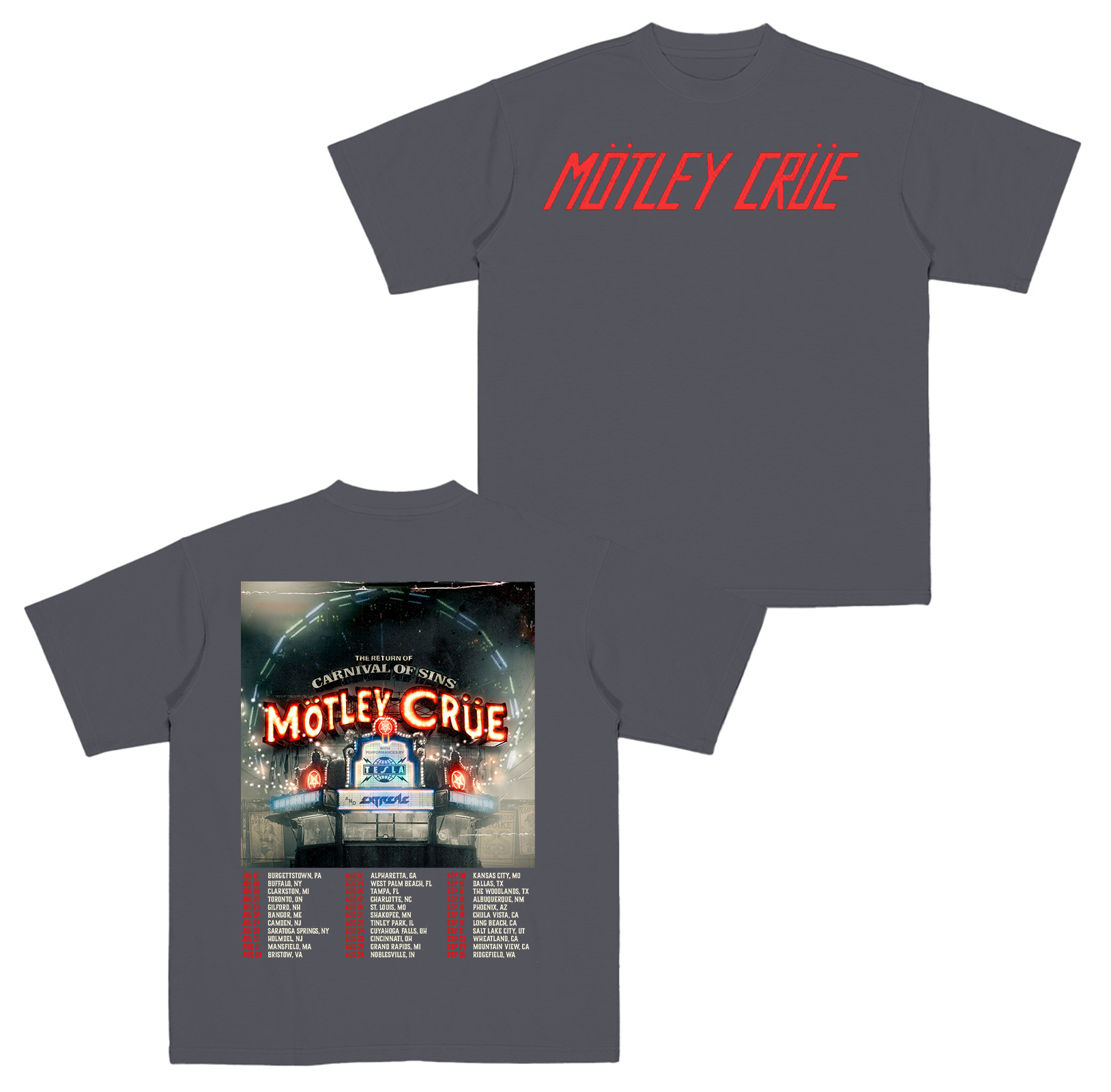 Motley Crue Carnival Of Sins Tour 2026 Cotton Unisex T-shirt